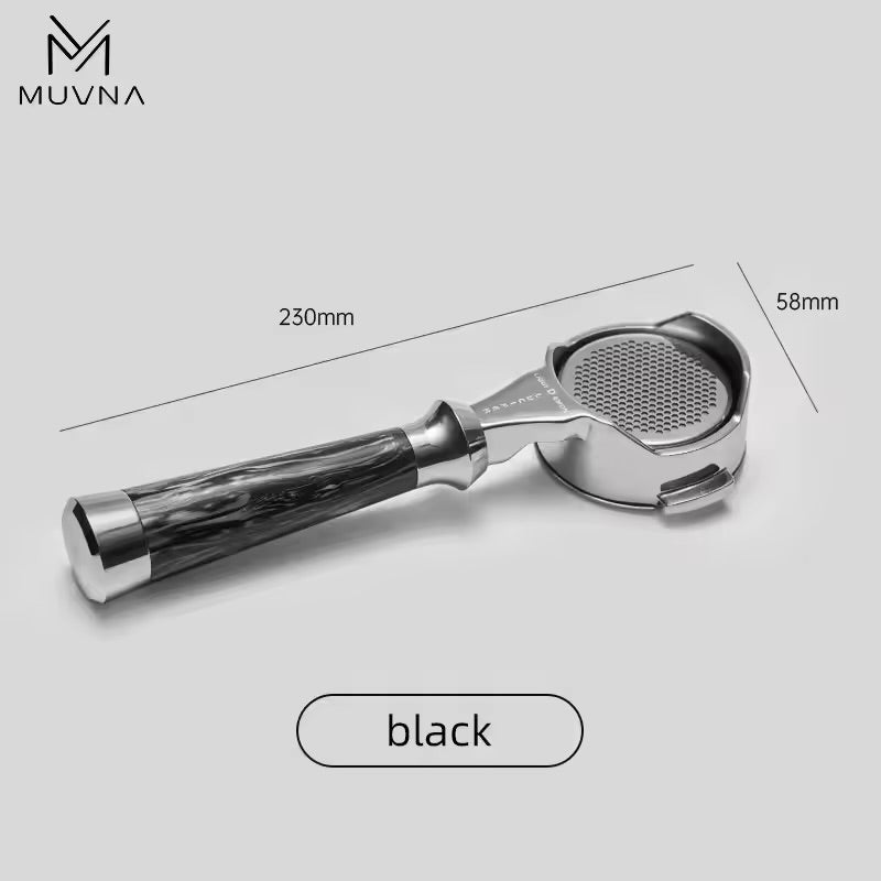 بورتافلتر مكشوف مع سلة لاستخلاص الإسبريسو  - سلسلة لوسيفر من MUVNA مقاس 58mm شفرتين